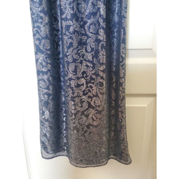 Gunne Sax (Jessica McClintock) Vintage Velvet Silver Metallic Gown Dress, Sz 3/4 - Picture 6 of 11